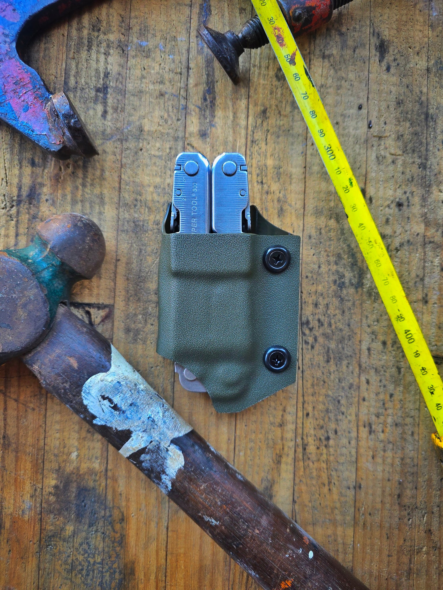 thumbnail interactive-video image 1 of USA Made Kydex Sheath For The Leatherman Supertool 300 1 of 11