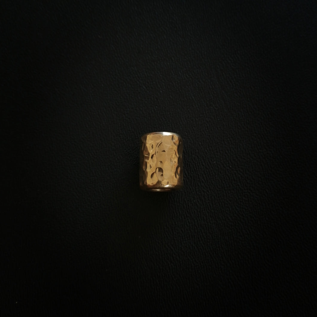 Textured brass lanyard bead(glossy - hand made by PVB knives)